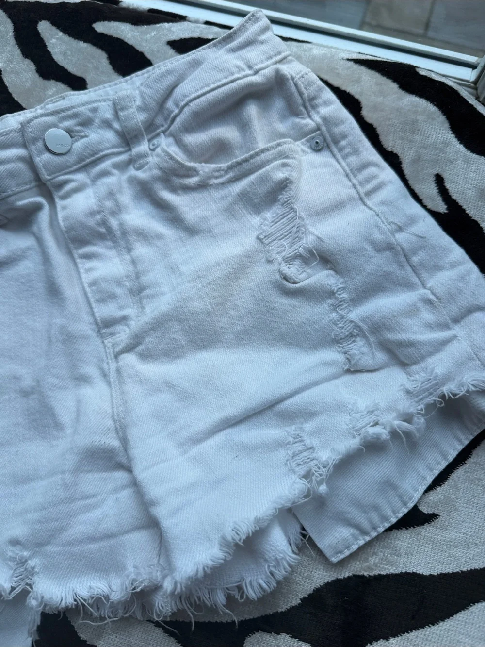 Tractr White Distressed Denim Cutoff Shorts
